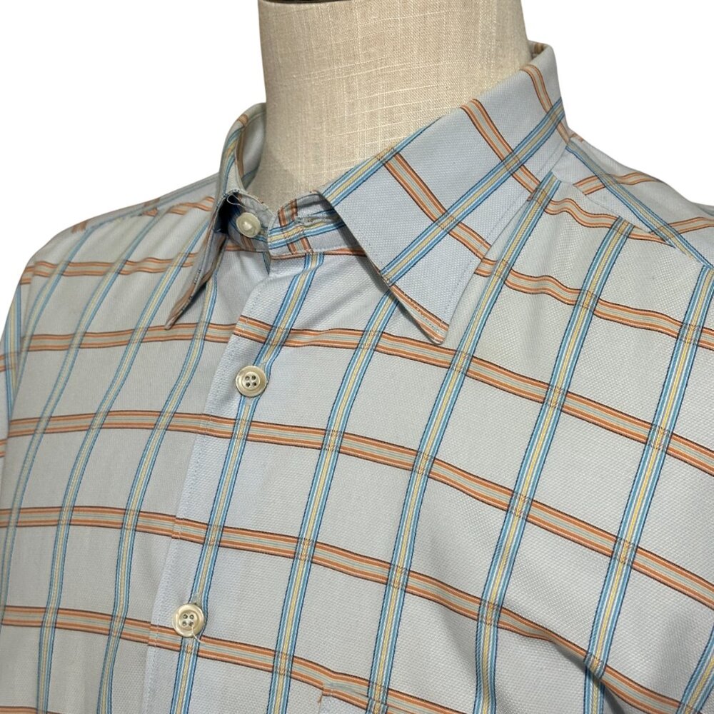 Ermenegildo Zegna Shirt - Size XL - Stripe Plaid Window Pane - Long Sleeve